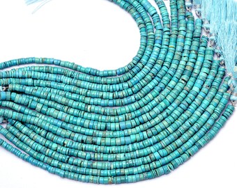 TRQ-013 AAA Quality 14 Inch Strand Size-6-10mm Approx Natural Arizona Turquoise Smooth Tube Shape Beads