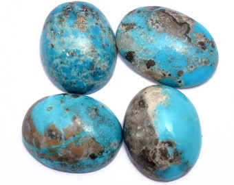 Natural Arizona Turquoise Gemstone 14x19mm-15x21mm Smooth Oval Loose Cabochons ~ Turquoise Semi Precious Gemstone Loose Flat Back Cabochons