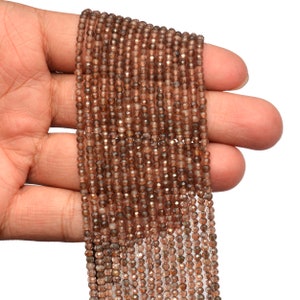 Natural Brown Andusalite Gemstone 3mm Loose Beads ~ AAA+ Andusalite Semi Precious Gemstone Micro Faceted Rondelle Beads ~ 13&quot; Strand