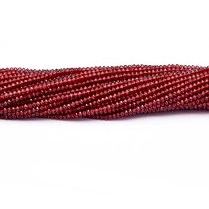 Natural AAA+ Red Garnet Gemstone 4mm-5mm Faceted Roundel Beads ~ Red Garnet Semi Precious Gemstone Loose Beads for Jewelry ~ 13inch Strand