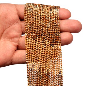 AAA+ Natural Yellow Camel Jasper 2mm-3mm Faceted Round Beads ~ Multi Camel Jasper Semi Precious Gemstone Loose Round Beads ~ 13inch Strand