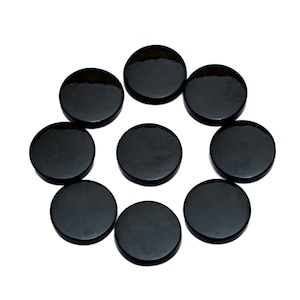 AAA+ Black Onyx Gemstone Smooth Discs ~ Natural Black Onyx Loose 15mm Round Coin ~ 4mm Thick ~ Black Onyx Both Side Flat Discs For Jewelry
