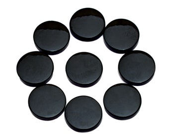AAA+ Black Onyx Gemstone Smooth Discs ~ Natural Black Onyx Loose 14mm Round Coin ~ 3mm Thick ~ Black Onyx Both Side Flat Discs For Jewelry