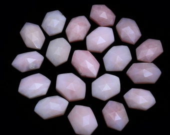 Formes de roses hexagonales allongées en opale rose ~ Opale rose naturelle, pierres précieuses en vrac de 9 x 13 mm-10 x 16 mm ~ Bâtons de taille rose opale rose pour bijoux