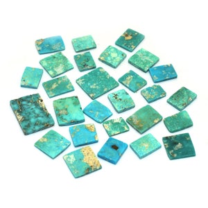 Natural Turquoise Gemstone Smooth Discs ~ Arizona Turquoise Loose Rectangle/Square Disc~2mm Thick ~Turquoise Both Side Flat Disc For Jewelry