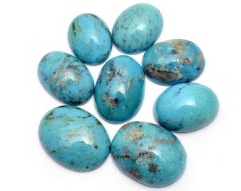 Arizona Turquoise Gemstone Smooth 11x14mm-15x20mm Oval Loose Cabochons ~ Natural Turquoise Semi Precious Gemstone Loose Flat Back Cabs