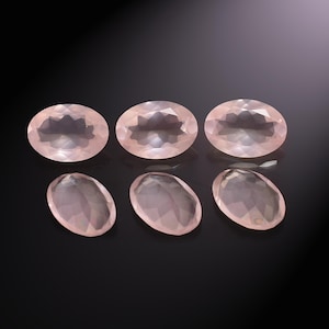 Natural Rose Quartz Loose Oval Shape Faceted Cut Stones ~ 10x14mm Pink Rose Quartz Semi Precious Gemstone Oval Cut Stones for Jewelry Making