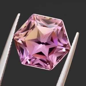 Stunning Ametrine Hexagon Shape Cut Stone ~ AAA Bio Color Ametrine Concave Cut Stone ~ Ametrine Fancy Star Cut Loose Gemstone For Jewelry