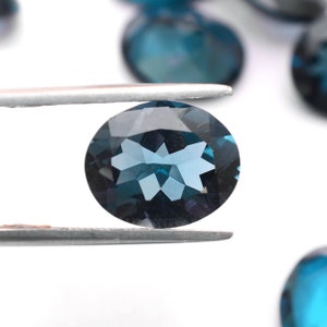 AAA+ Natural London Topaz 10x12mm Oval Cut Stones ~ Topaz Faceted Loose Stones For Jewelry ~ Blue Topaz Semiprecious Gemstone Oval Cut Stone