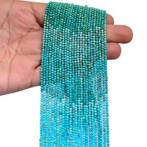 Natural Multi Turquoise 2mm-3mm Micro Faceted Beads ~ AAA+ Arizona Turquoise Semi Precious Gemstone Loose Rondelle Beads ~ 13inch Strand
