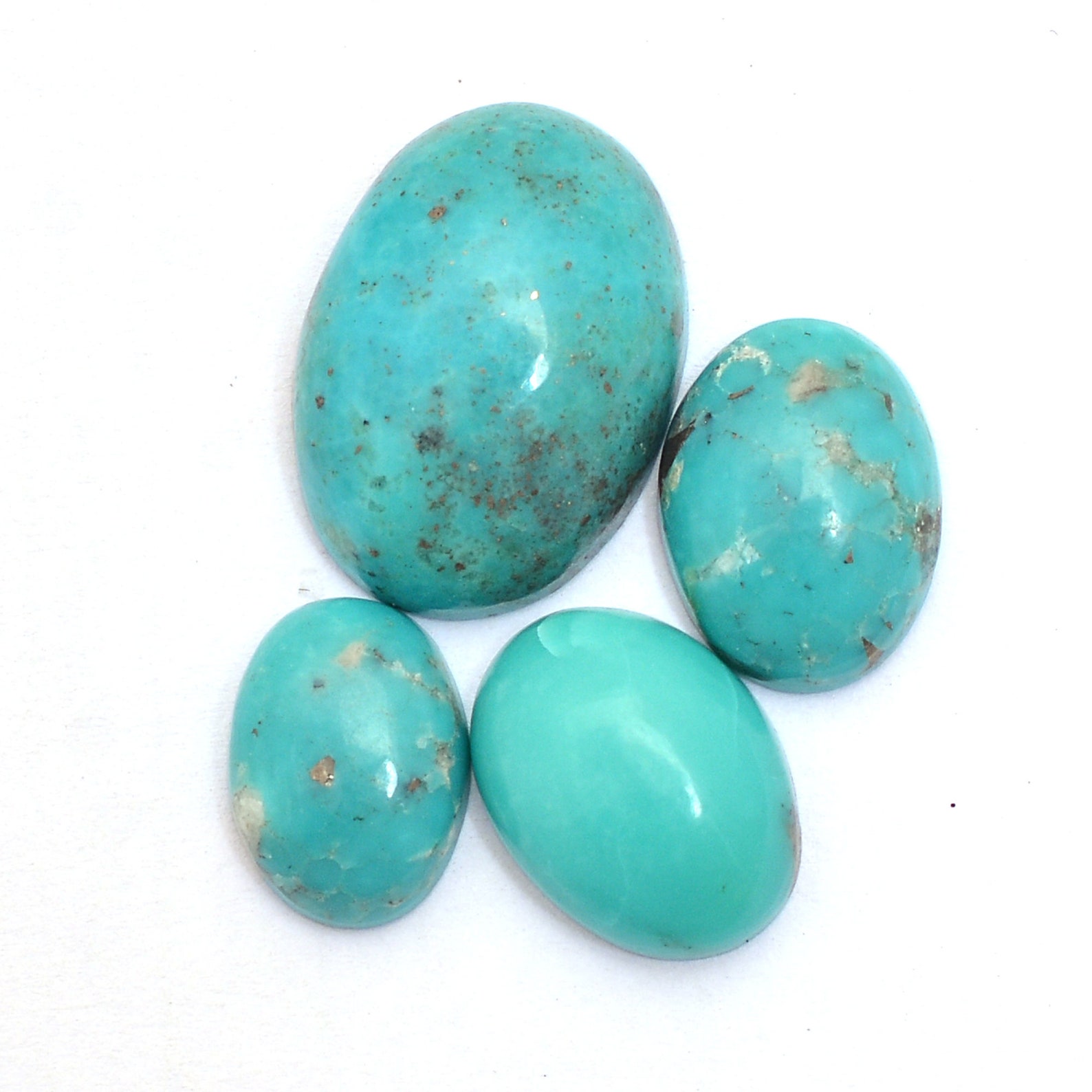 Natural Turquoise 10x14mm16x22mm Smooth Oval Flat Back Etsy