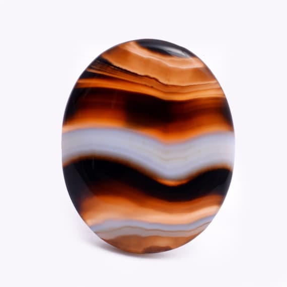 Natural Montana Agate Gemstone 29x36mm Smooth Oval Cabochon ~ 52 Carats ~ Agate Semi Precious Gemstone Loose Flat Back Cabochon For Jewelry