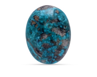 Piedra preciosa semipreciosa turquesa ovalada, cabujón de turquesa natural, 20 x 26 mm, liso, con parte trasera plana, piedra preciosa turquesa suelta para joyería.
