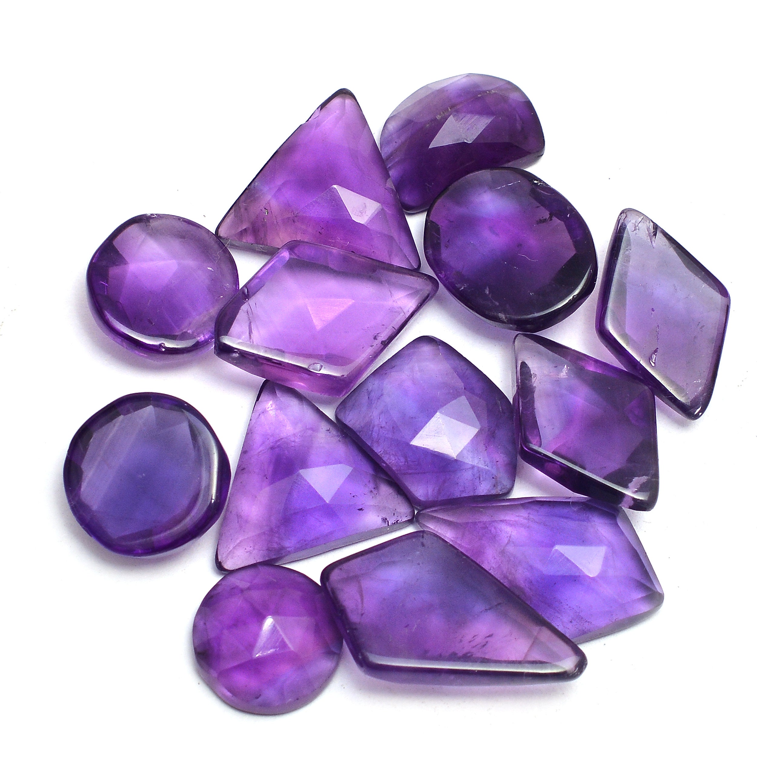 Natural Purple Amethyst 8x10mm-13x19mm Mix Shape Rose Cuts | Etsy