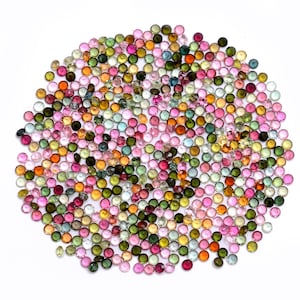 AAA+ Natural Multi Color Tourmaline Round Cut Stones ~ Gemstone 3mm Faceted Loose Stones ~ Tourmaline Semiprecious Gemstone Cut Stone Lot