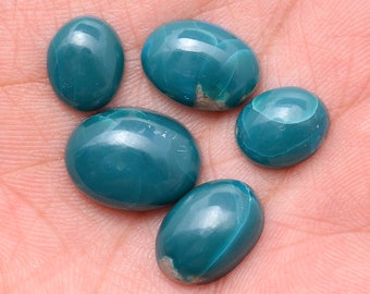 Turquoise Semi Precious Gemstone 9x11mm-12x16mm Smooth Oval Flat Back Cabochons ~ Natural Arizona Turquoise Loose Cabochon Lot For Jewelry