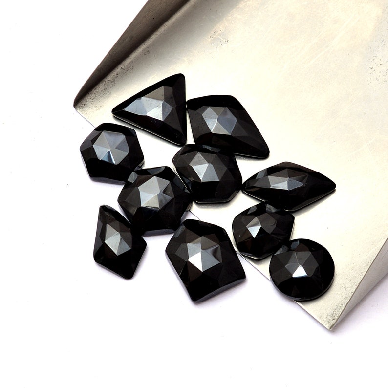AAA Natural Black Spinel Rosecut Freeform Irregular Cabochon Gemstones