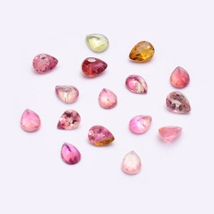 Natuurlijke toermalijn peervorm geslepen stenen ~ watermeloen toermalijn gefacetteerde peer geslepen stenen veel ~ toermalijn losse stenen voor sieraden