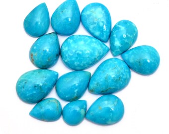 Cabujón suelto de turquesa de Arizona, 7 x 9 mm - 11 x 15 mm, liso, con parte trasera plana, piedra preciosa turquesa natural, lote de cabujones sueltos de piedra preciosa turquesa.