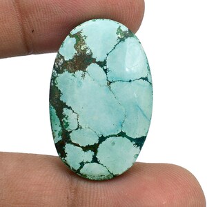 Turquoise Semi Precious Gemstone Oval Cabochon ~ Natural Turquoise 20x32mm Smooth Flat Back Cabochon ~ Loose Turquoise Gemstone For Jewelry