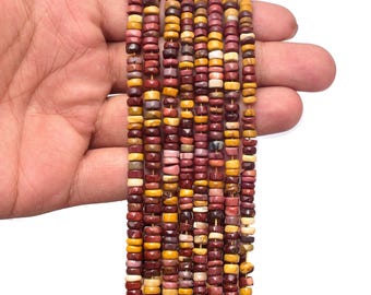 Collier En Aigue-marine Naturelle - Perles Heishi Facettées 4-5mm - Longueur 17.5"