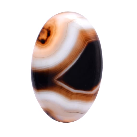 Natural Montana Agate Gemstone 29x46mm Smooth Oval Cabochon ~ 62 Carats ~ Agate Semi Precious Gemstone Loose Flat Back Cabochon For Jewelry