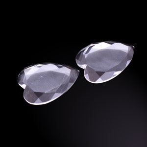 AAA + Natural Crystal Quartz Fancy Herzform Rosecut ~ Crystal Quartz Flat Back Herz Cabochons ~ Lose Bergkristall facettierte Cabochons