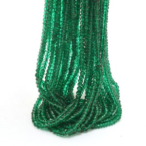 AAA+ Chrome Tourmaline Quartz 3mm-4mm Faceted Rondelle Beads ~ Tourmaline Hydro Semi Precious Gemstone Loose Beads ~ 13inch Strand