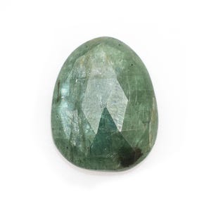 Single Piece 16x21mm Natural Mint Green Kyanite Faceted Flat Back Rose Cut ~ Kyanite Gemstone Loose Fancy Free Form Cabochon For Jewelry
