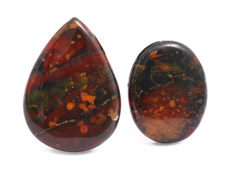 Bloodstone Semi Precious Gemstone Flat Back Cab ~ Natural African Bloodstone Smooth Mix Shape Cabochon ~ Loose Gemstone Fancy Cabochon