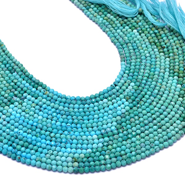 Perles à facettes multi turquoises naturelles de 3 mm ~ AAA + Arizona Turquoise Semi Precious Gemstone Perles Rondelles en vrac ~ 13inch Strand