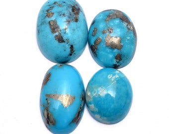 Piedra preciosa turquesa natural de Arizona con base plana, cabujones sueltos ovalados lisos de 12 x 14 mm a 13 x 19 mm ~ Cabujones sueltos de piedra preciosa semipreciosa turquesa
