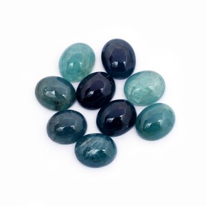 Piedra semipreciosa de grandidierita suelta de 10 x 12 mm con base plana y lisa ~ Cabujones ovalados de grandidierita natural para joyería