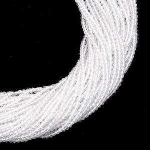 AAA+ Crystal Quartz Gemstone 2mm-3mm Faceted Beads ~ Natural Crystal Quartz Semi Precious Gemstone Loose Beads for Jewelry ~ 13inch Strand