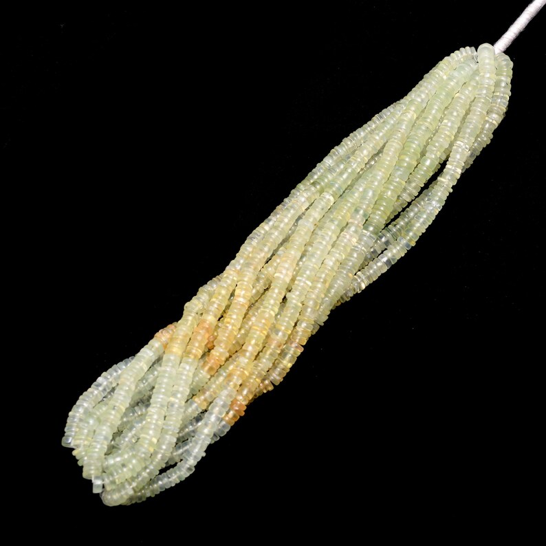 Prehnite Semi Precious Gemstone Tyre Rondelle Beads Natural Multi Prehnite Gemstone 5mm-6mm Smooth Heishi ~ Spacer Beads 16 Strand AAA