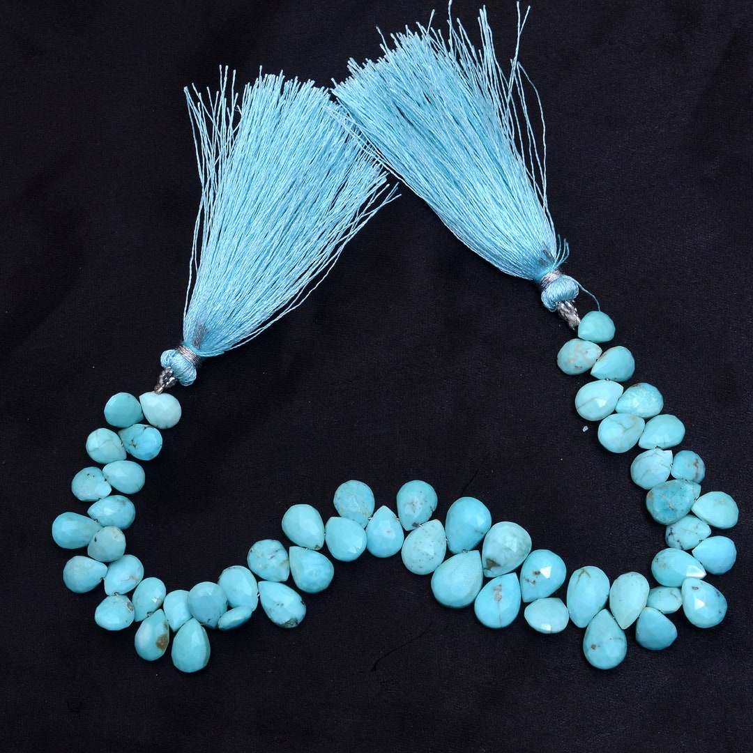 Extremely Rare Natural Turquoise Gemstone 6x8mm-7x10mm Pear Briolettes ...