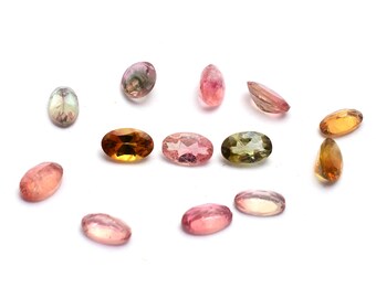 Natural Multi Tourmaline 3x5mm Oval Cut Stones ~ Watermelon Tourmaline Faceted Oval Cut Stones Lot ~ Tourmaline Loose Stones For Jewelry