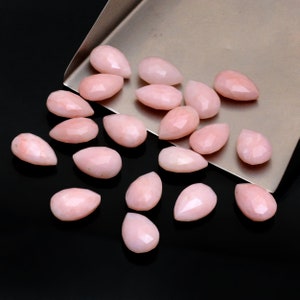 Natural Pink Opal Gemstone 8x12mm Faceted Pear Briolettes ~ AAA+ Pink Opal Loose Pear Shape Beads ~ Pink Opal Faceted Briolette For Jewelry