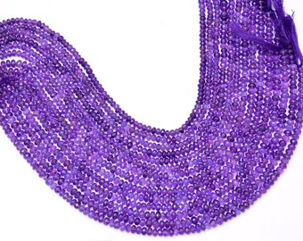 Natural Amethyst Gemstone 5mm-6mm Rondelle Faceted Beads ~ AAA+ Rare Amethyst Semi Precious Gemstone Loose Beads for Jewelry ~ 13inch Strand