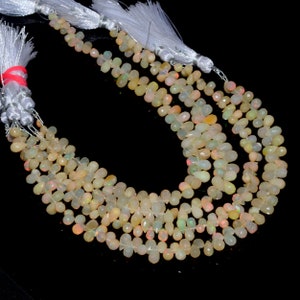 Natural Yellow Ethiopian Welo Opal Faceted Teardrop Briolette Beads ~ AAA+ Ethiopian Fire Opal Precious Gemstone Loose Drops ~ 8inch Strand