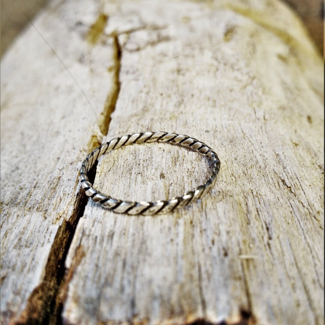 Twisted Silver Ring for Men or Women Fine Wedding Ring in Recycled ...