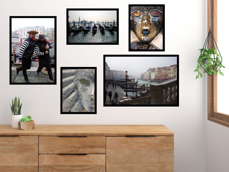 Venice Italy gondoliers photograph Venetian street scene two playful men silly Italy travel photo traveler gift gondola fun printable art