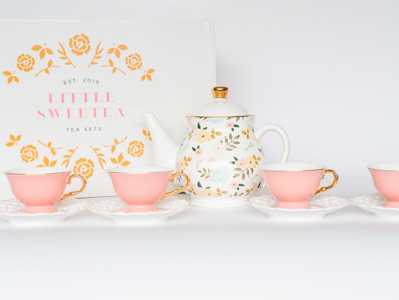 Childrens Tea Set Porcelain Dainty Roses Etsy