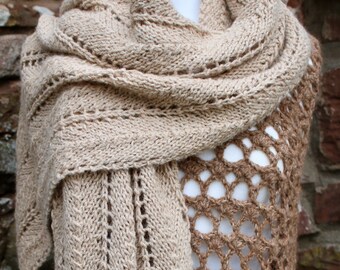 Alpaca Cria Shawl - all natural colour, beautifully soft, cosy & luxurious. Made from Cria (alpaca baby) fleece ie from their first shear.