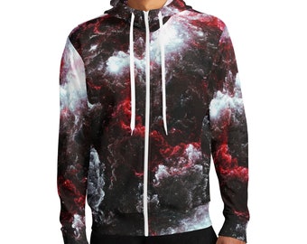 Erwachsene Full-Zip Rollkragen Hoodie Streetwear