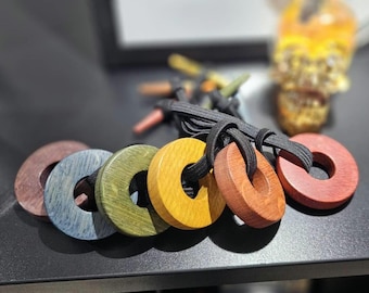 Corbata de roble artesanal ToggleLOXX Easy Loc: corbata personalizable con efecto madera teñida de colores y elástica antideslizante