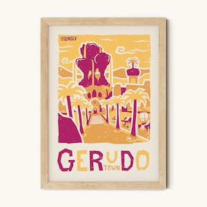 Gerudo Town – The Legend of Zelda: Breath of the Wild Inspired Travel Posters – Print, Wall Art, Poster – Individual Prints