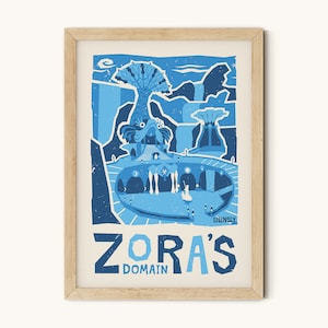Zora's Domain – The Legend of Zelda: Breath of the Wild Inspired Travel Posters – Print, Wall Art, Poster – Individual Prints