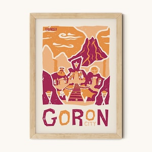 Goron City – The Legend of Zelda: Breath of the Wild inspirierte Reiseposter - Druck, Wandkunst, Poster – Individuelle Drucke