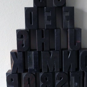 Vintage Letterpress Wood Letters: 36mm French Printer&#39;s Blocks